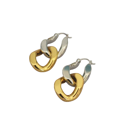 Gold-Silver Link Mismatch Earrings (Final Sale)