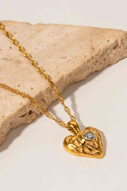 Gold Heart Pendant Necklace