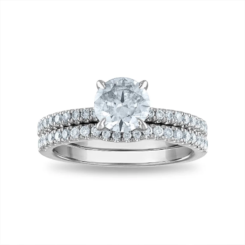 Signature EcoLove 1-1/2 CTW Lab Grown Diamond Bridal Set Ring in 14KT White Gold