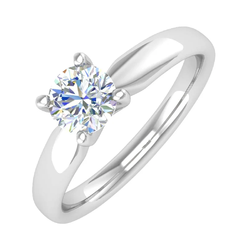 1/2 Carat 4-Prong Set Diamond Solitaire Engagement Ring in Gold - IGI Certified