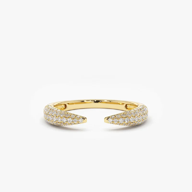 14k Diamond Claw Ring