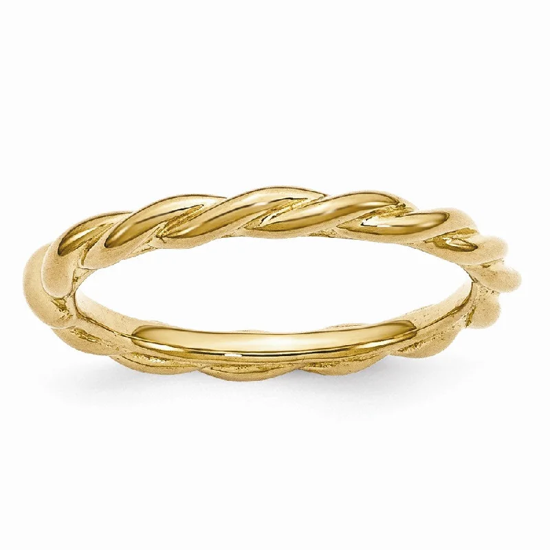 2.25mm Gold Tone Sterling Silver Stackable Expressions Twist Band