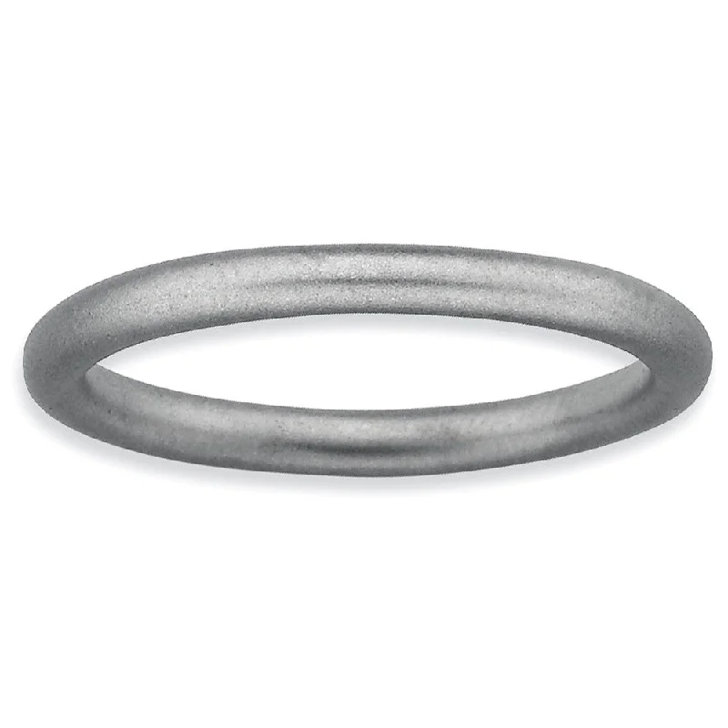 2.25mm Rhodium Plated Sterling Silver Stackable Satin Band