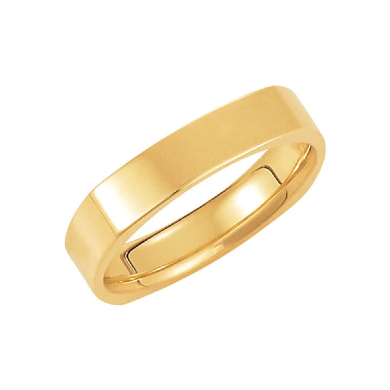 2.5mm Square Comfort Fit Polished Band in 14k Yellow Gold