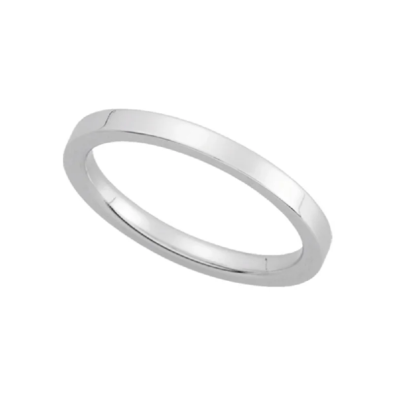 2mm Flat Comfort Fit Wedding Band in Platinum