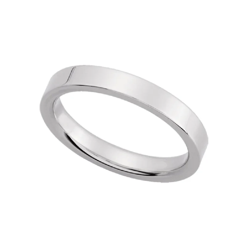 3mm Flat Comfort Fit Wedding Band in 14k White Gold