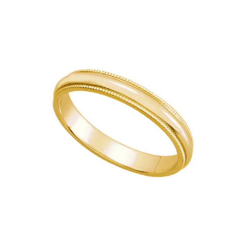 3mm Milgrain Edge Domed Band in 14k Yellow Gold