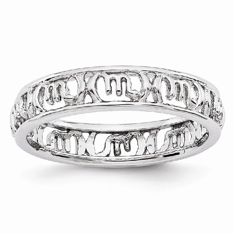 4mm Sterling Silver Stackable Expressions Scorpio Zodiac Ring