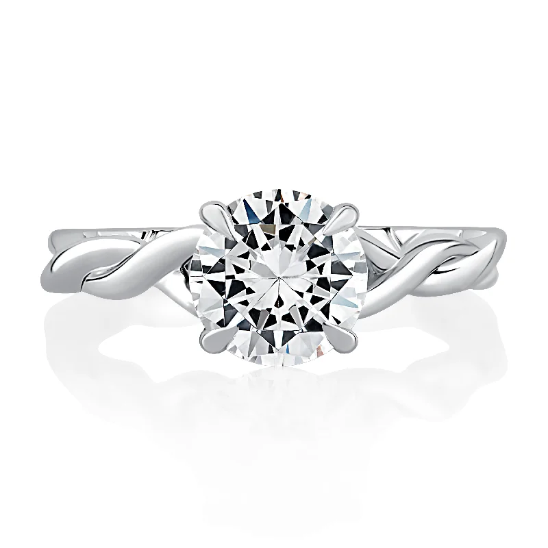 A.Jaffe Twisted Vine with Diamond Gallery Detail Solitaire Engagement Ring MECRD2398Q/160