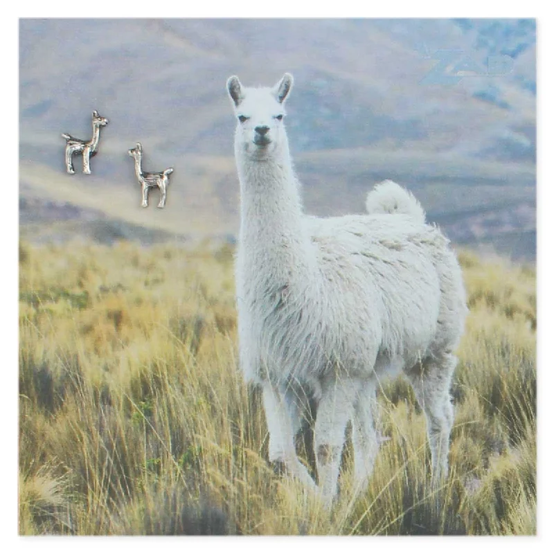 Picture Llama Post Earrings