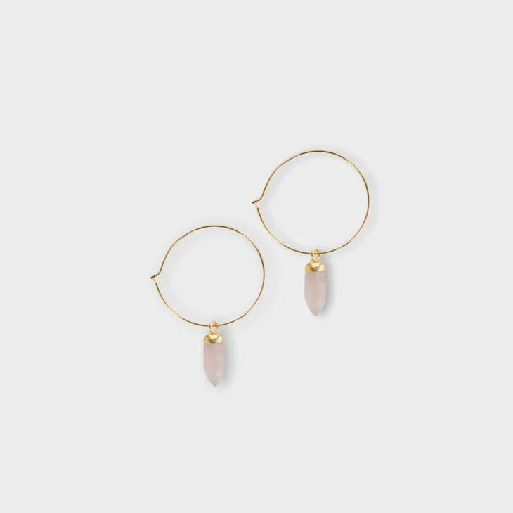 Berklee Earrings, Rose Quartz