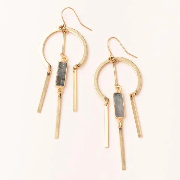 Dreamcatcher Earring Labradorite Gold