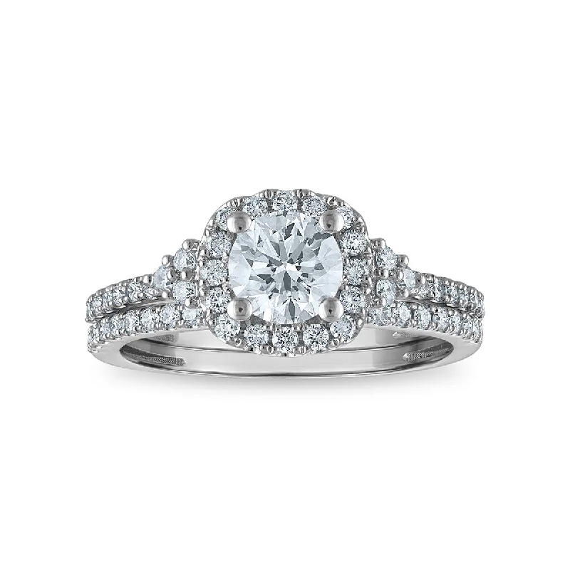 EcoLove 1-1/4 CTW Lab Grown Diamond Halo Bridal Set in 10KT Gold