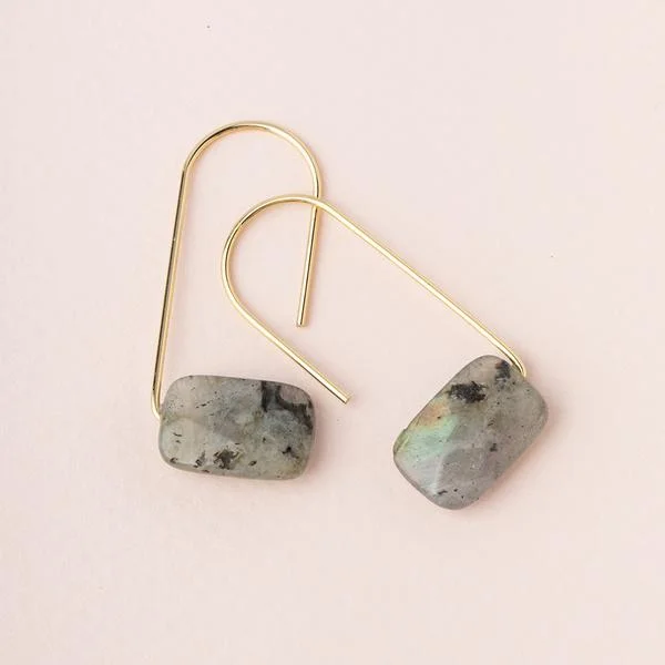 Floating Earring Labradorite/Gold