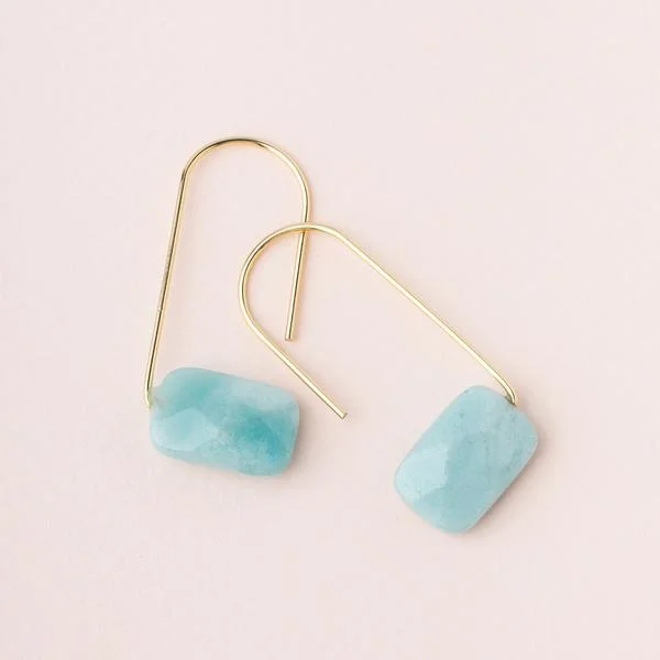 Floating Earring Amazonite/Gold