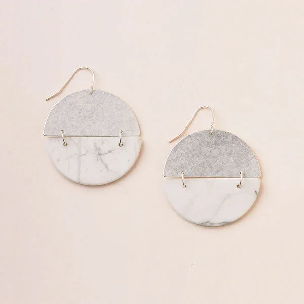 Full Moon Earring Howlite/Silver