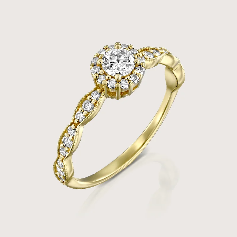 Elizabeth Gold Ring White Diamonds