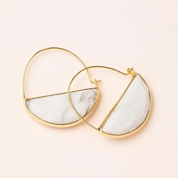 Hoop Earring Howlite/Gold