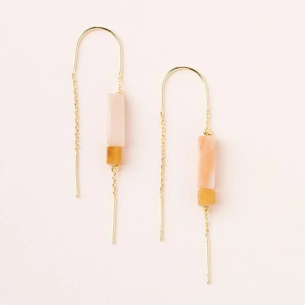 Thread Earring Rose Q/Amber/Gold