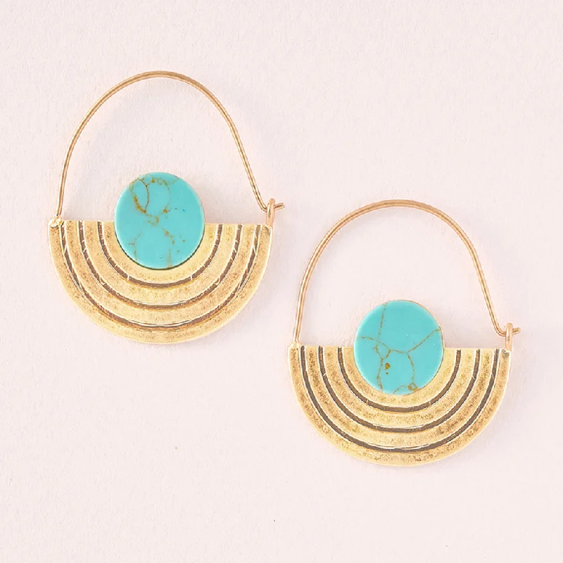 Stone Orbit Earring Turquoise Gold