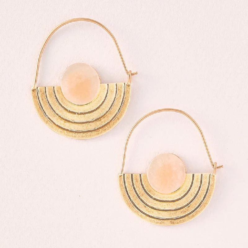 Stone Orbit Earring Sunstone Gold