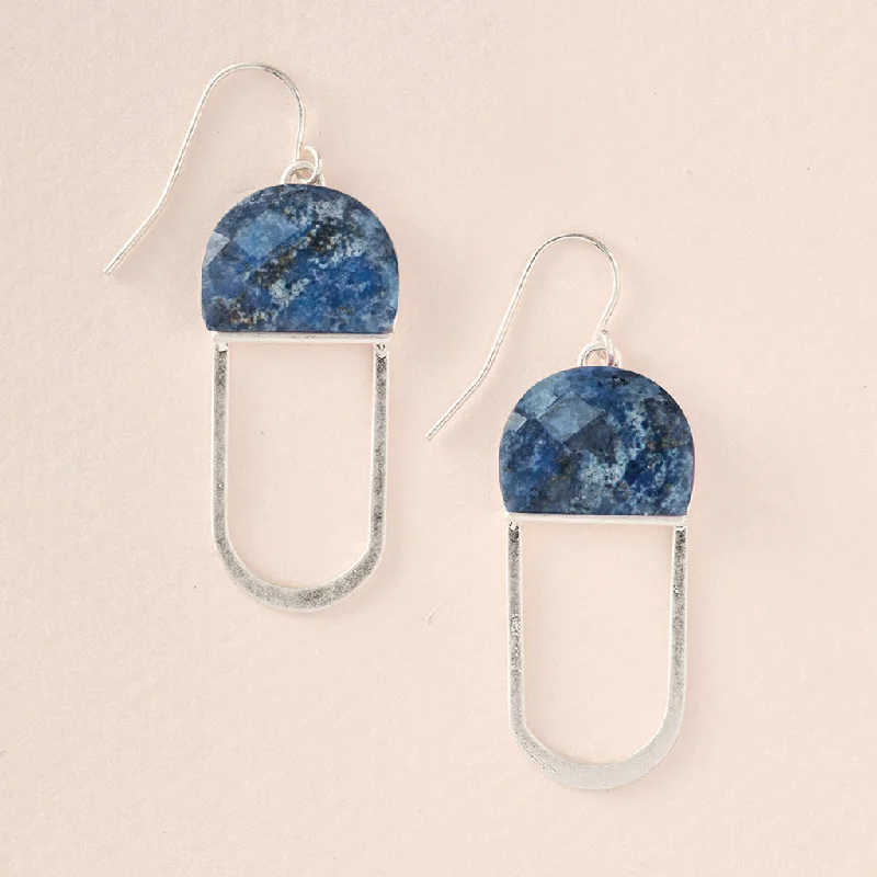 Modern Stone Earring Lapis Silver