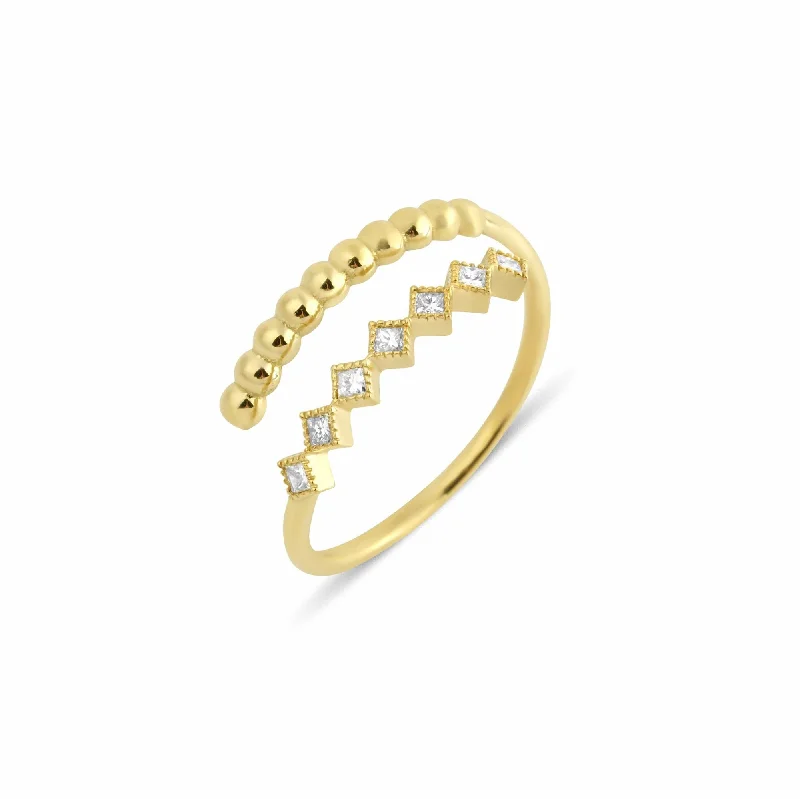 Lara Princess 0.14ct 18K Gold Ring w. Diamonds