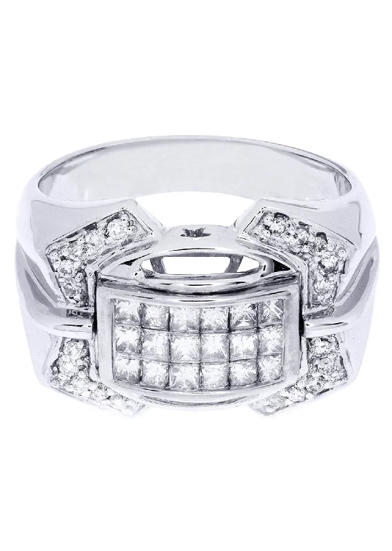 White Gold Mens Diamond Ring| 0.19 Carats| 10.01 Grams