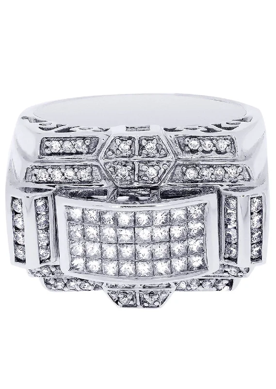 White Gold Mens Diamond Ring| 0.45 Carats| 16.78 Grams