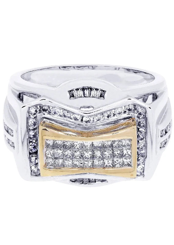 White Gold Mens Diamond Ring| 0.92 Carats| 12.86 Grams