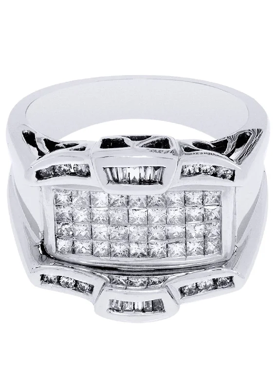 White Gold Mens Diamond Ring| 0.93 Carats| 10.63 Grams