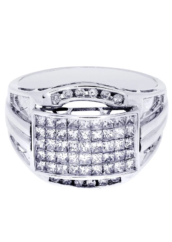 White Gold Mens Diamond Ring| 1.27 Carats| 7.71 Grams