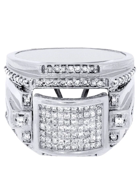 White Gold Mens Diamond Ring| 1.43 Carats| 15.3 Grams