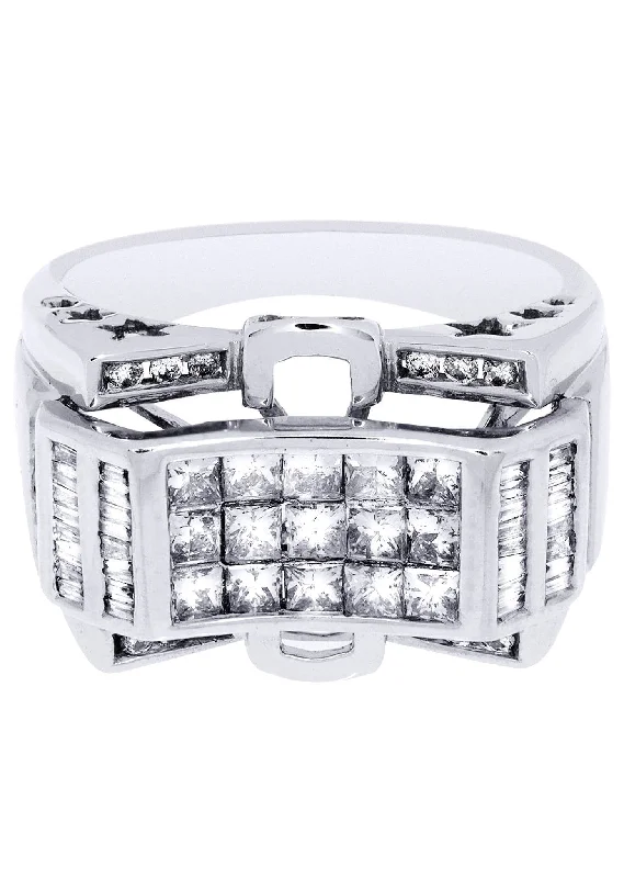 White Gold Mens Diamond Ring| 1.6 Carats| 10.5 Grams