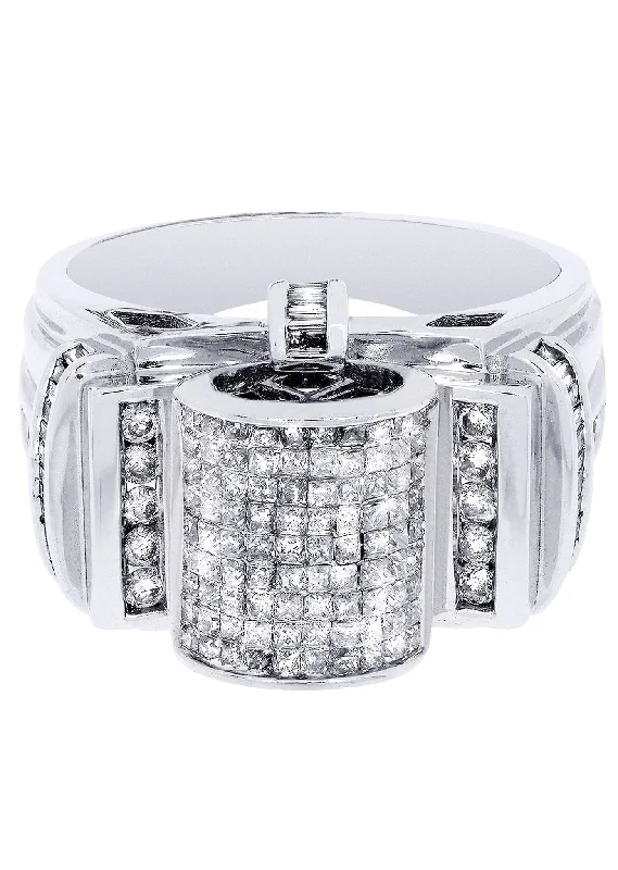 White Gold Mens Diamond Ring| 1.61 Carats| 12.16 Grams