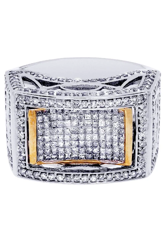 White Gold Mens Diamond Ring| 2.39 Carats| 15.35 Grams