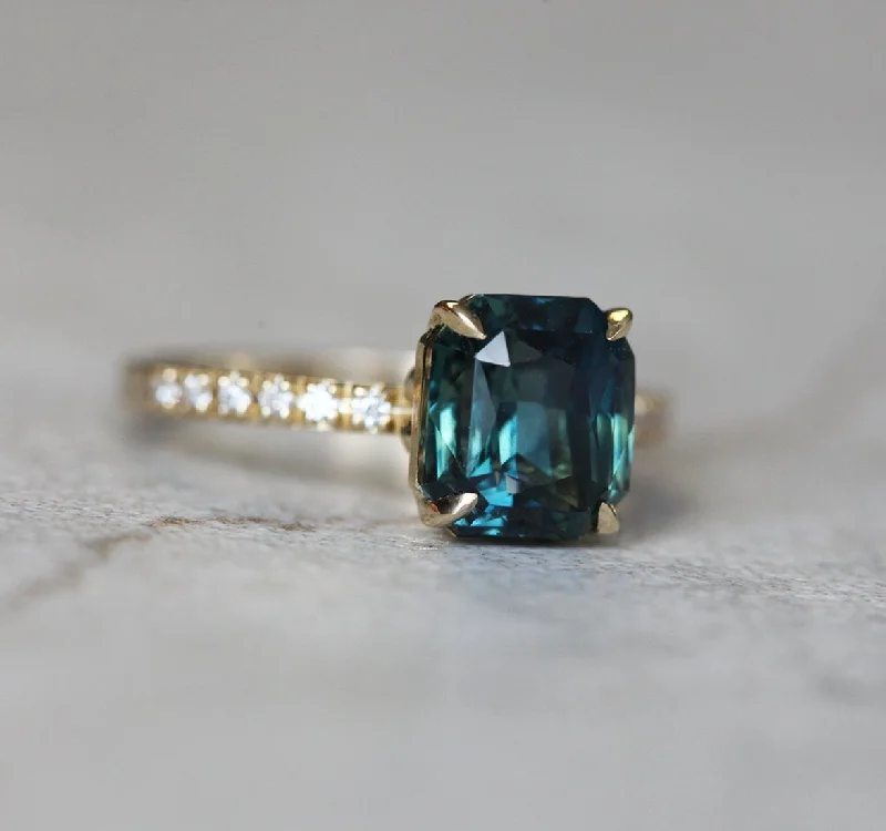 Marcela Radiant Cut Sapphire Diamond Ring