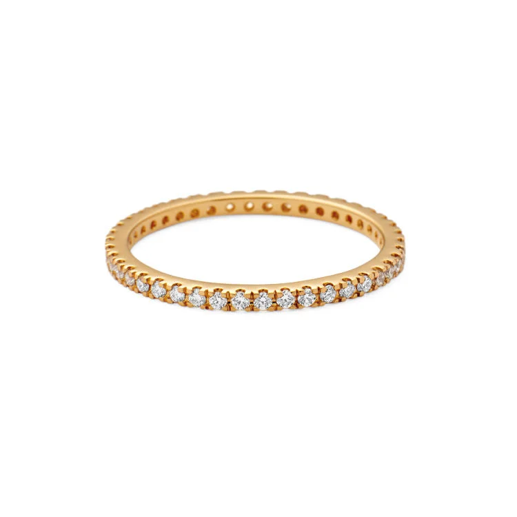 Rock Classic 18K Gold Ring w. Diamonds