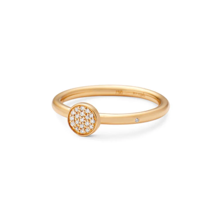 Rock Small 18K Gold Ring w. Diamonds