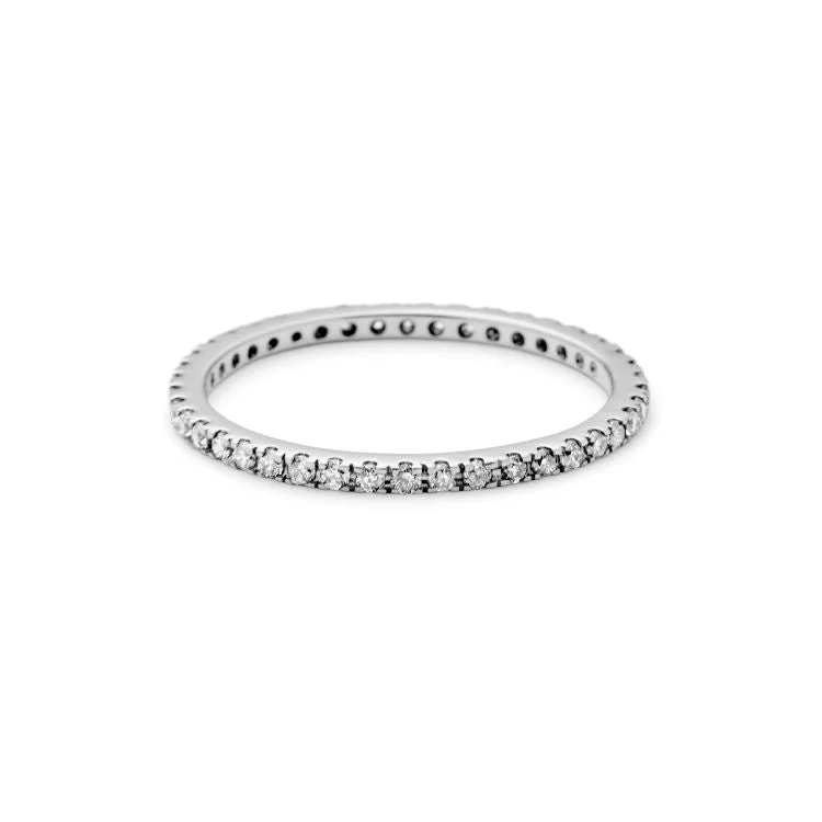 Rock Classic 18K Whitegold Ring w. Grey Diamonds