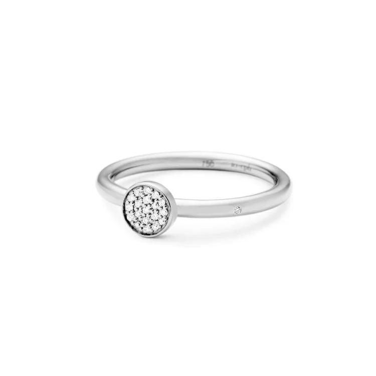 Rock Small 18K Whitegold Ring w. Diamonds