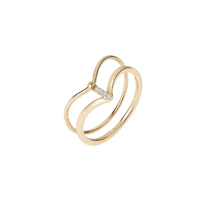 ICON FINE 18K Gold Ring w. Diamond