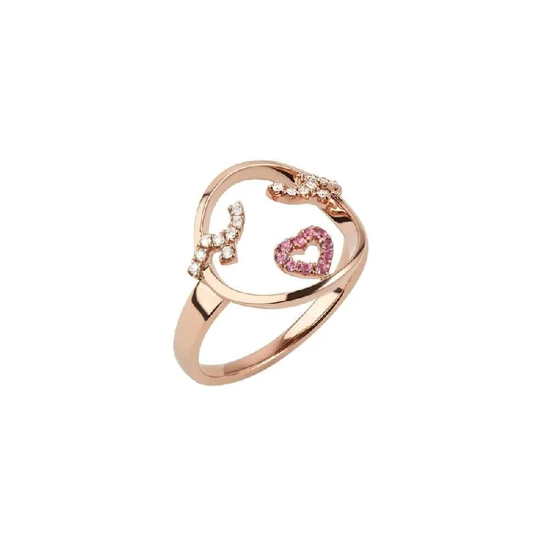 MOYEN Flutter Eyes 18K Rosegold Ring w. Sapphire & Diamond