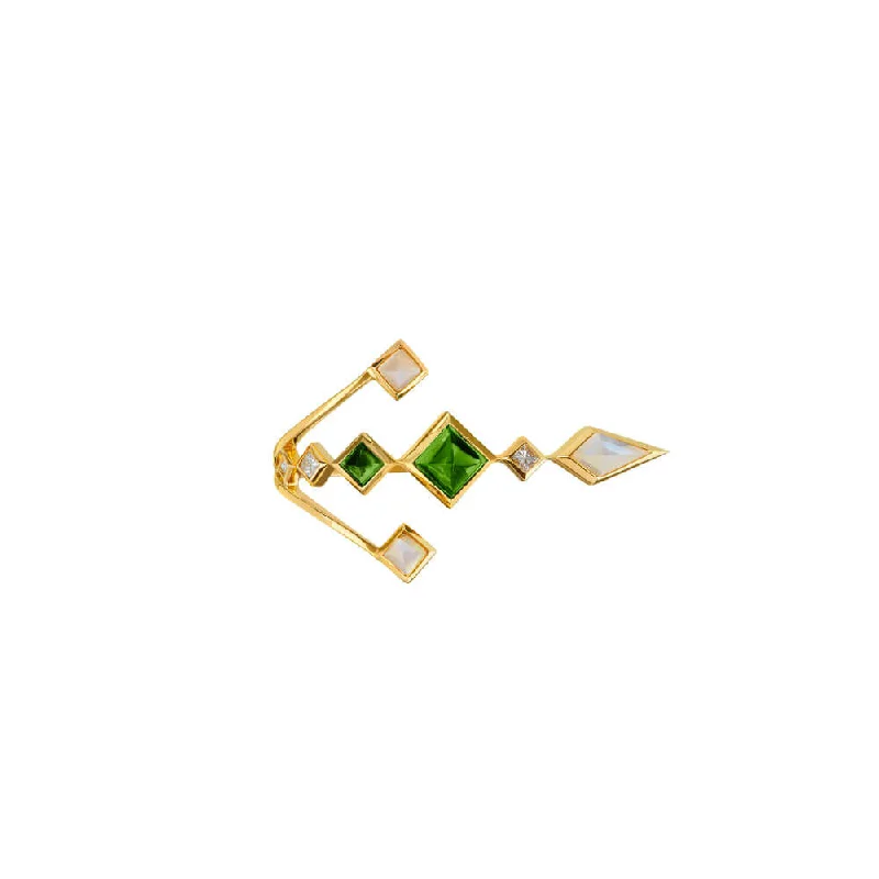 SPECTRUM Intimo 18K Gold Ring w. Chrome diopside, Opal & Diamond