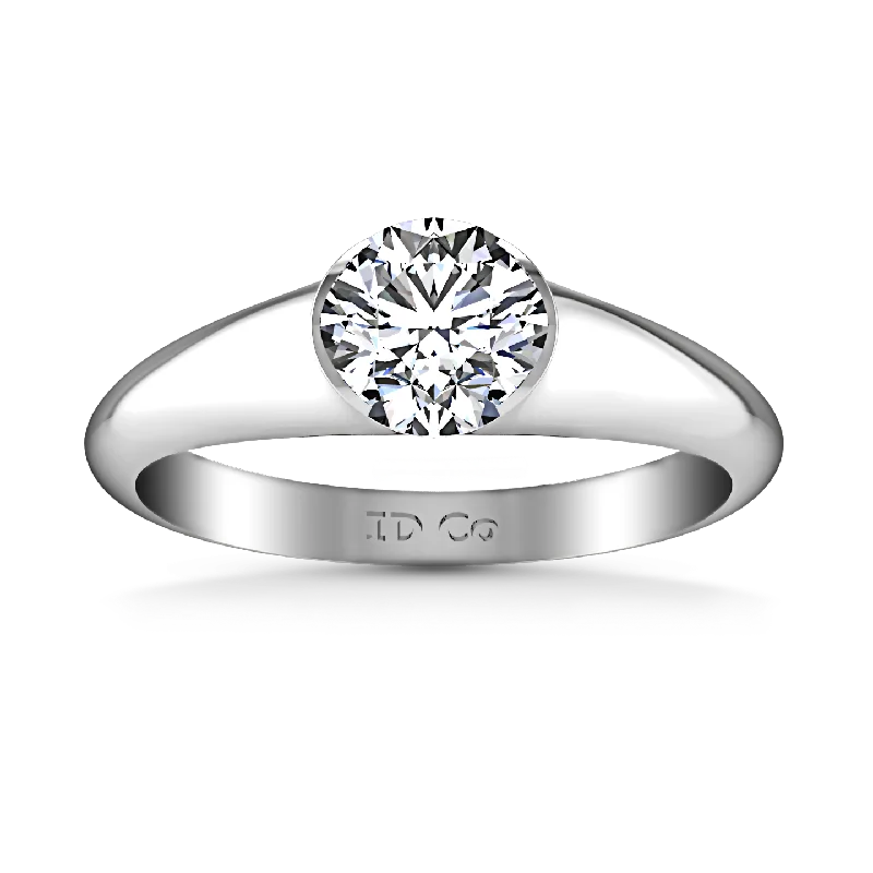 Solitaire Engagement Ring Ansley 14K White Gold