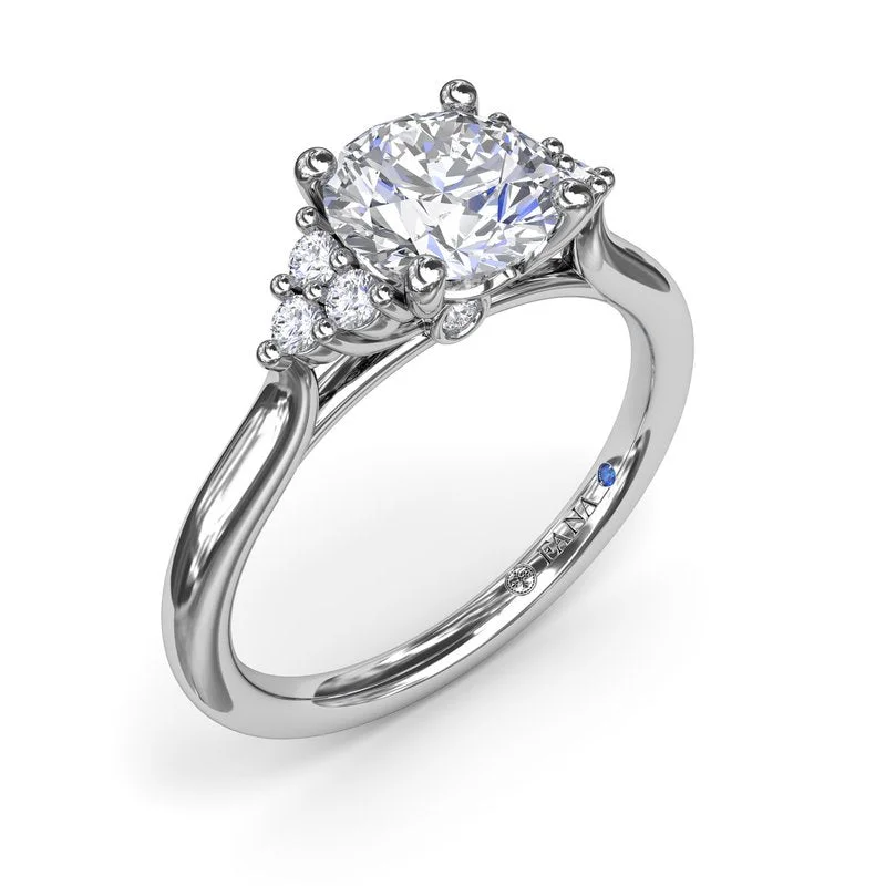 Sophisticated Side Cluster Diamond Engagement Ring