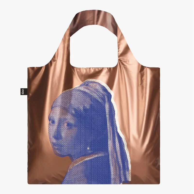 JOHANNES VERMEER Girl with a Pearl Earring Rose Gold Metallic Bag