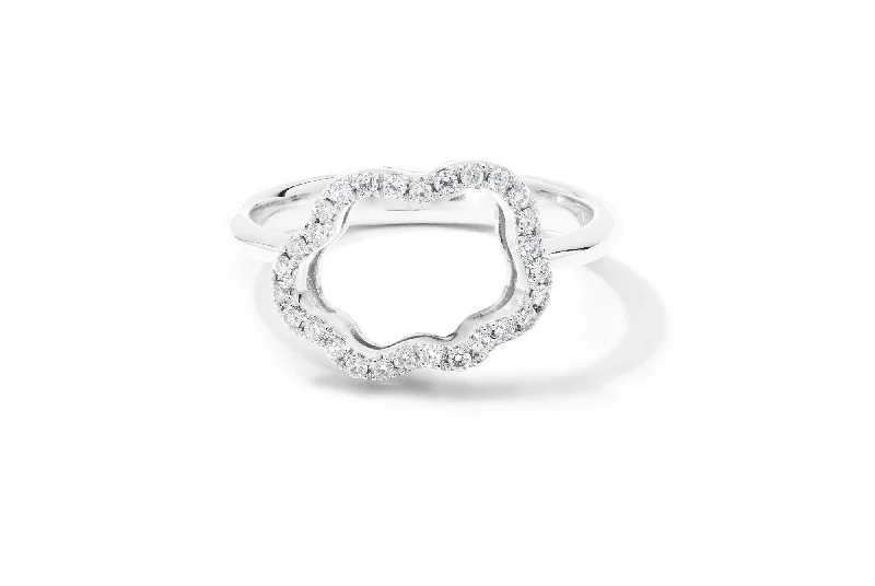 Golden Cloud 18K Whitegold Ring w. Diamonds