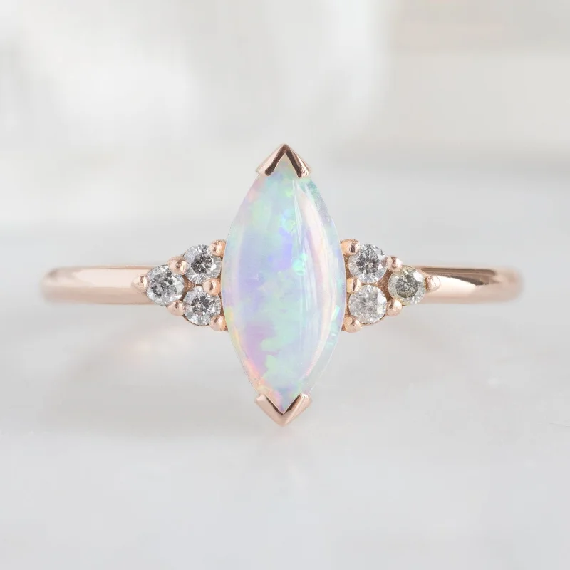 The Ivy Ring | 0.37ct Marquise Opal in 14K Rose Gold