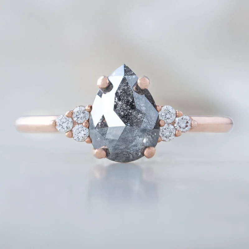 The Ivy Ring | 1.11ct Rose Cut Grey Diamond in 14K Rose Gold